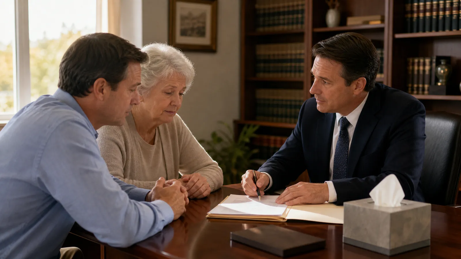 Family Discussing Plenary Guardianship Options With Elder Law Attorney